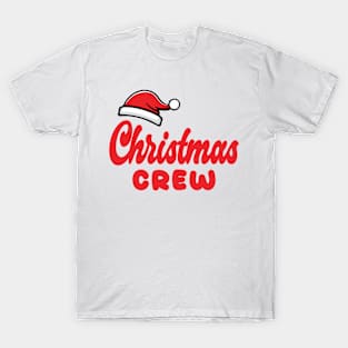 Christmas Crew Red Text Typography T-Shirt